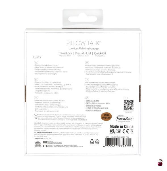 Вібратори Pillow Talk Lusty Luxurious Flickering Massager Pink SO7751 фото