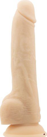Фалоімітатор з пульсацією Naked ADDICTION Dominic 9" Vanilla, платиновий силікон, пульт ДК SO5588 фото