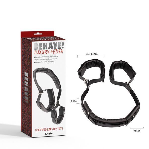Фіксатори&nbsp;широкі Chisa Behave!Open&nbsp;Wide&nbsp;Restraints, чорні 78522 / CN-632178522 фото