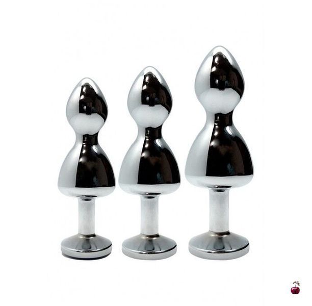 Анальні іграшки Wooomy Lollypop Double Ball Metal Plug Red M, металева SO7423 фото