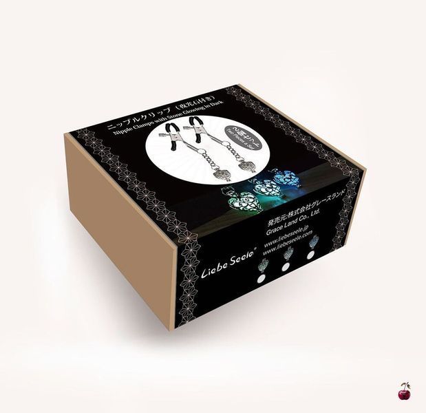 Затискачі для сосків Liebe Seele Glow-in-dark Nipple Clamps, зелені SX1682 фото