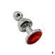 Анальні іграшки Wooomy Lollypop Double Ball Metal Plug Red M, металева SO7423 фото 1