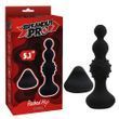Анальна пробка з вібрацією у вигляді ялинки Chisa Breakout Pro Rocked Hip з різним рельєфом на ярусах, чорна