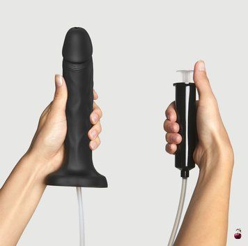 Strap-On-Me Realistic Black Фалоімітатор з еякуляцією SO9015 фото