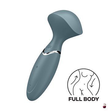 Вібромасажери Satisfyer Mini Wand-er Grey: силікон, 12 режимів SO7793 фото
