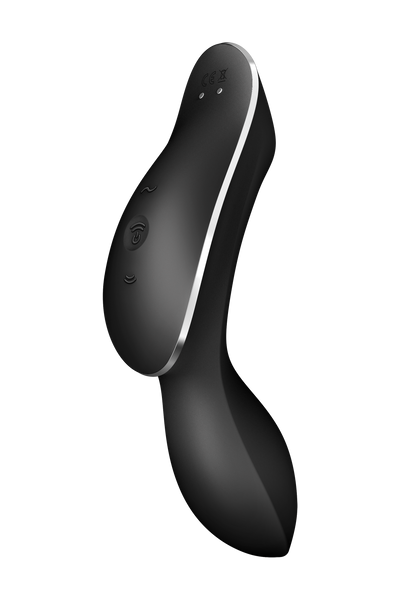 Подвійний вібратор із вакуумною стимуляцією SATISFYER CURVY TRINITY 2 чорний T360396 фото