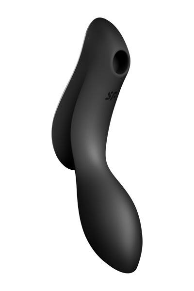Подвійний вібратор із вакуумною стимуляцією SATISFYER CURVY TRINITY 2 чорний T360396 фото
