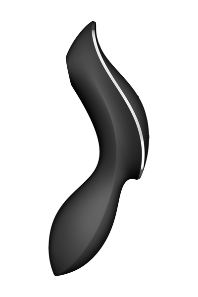Подвійний вібратор із вакуумною стимуляцією SATISFYER CURVY TRINITY 2 чорний T360396 фото
