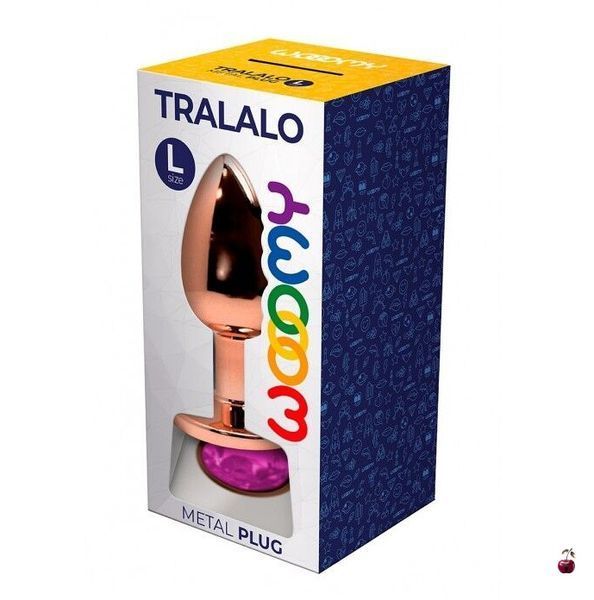Анальна пробка Wooomy Tralalo Rose Gold Metal Plug Magenta L, метал SO7425 фото