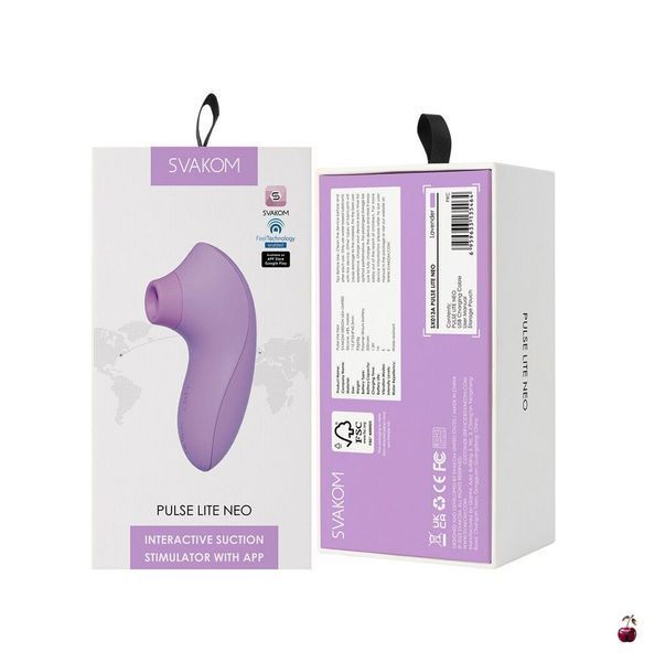 Вакуумний стимулятор Svakom Pulse Lite Neo Lavender, керується зі смартфона SO7322 фото