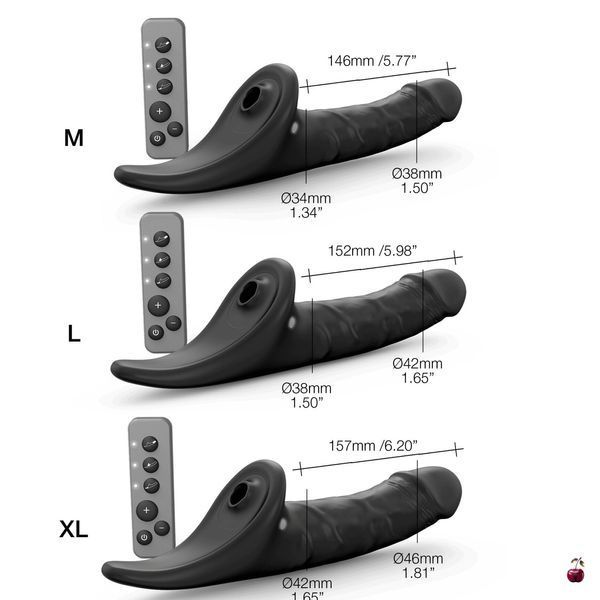 Страпони Strap-On-Me Multi Orgasm Realistic Dildo L Vanilla з вакуумною стимуляцією SX4037 фото