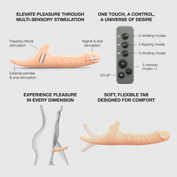 Страпони Strap-On-Me Multi Orgasm Realistic Dildo L Vanilla з вакуумною стимуляцією SX4037 фото