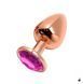 Анальна пробка Wooomy Tralalo Rose Gold Metal Plug Magenta L, метал SO7425 фото 1
