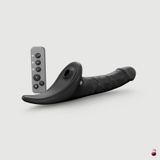 Страпони Strap-On-Me Multi Orgasm Realistic Dildo L Black з вакуумною стимуляцією SX4038 фото
