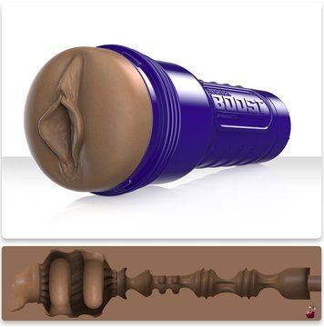 Мастурбатор-вагіна Fleshlight Boost Bang Medium Dark Flesh, плаваючі кільця Turbo Tech SX1315 фото