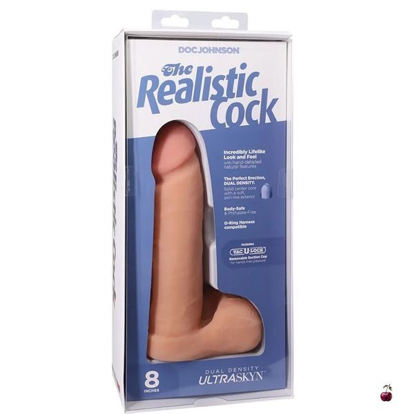 Doc Johnson Realistic Cock 8" White, реалістичний фалоімітатор SO1551 фото