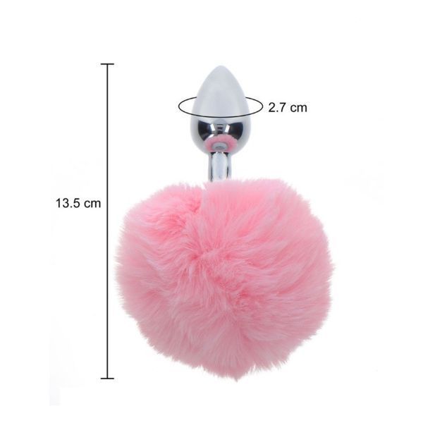Анальні іграшки Taboom Bunnytail Buttplug, металеві з хутряним хвостиком TB17138 фото