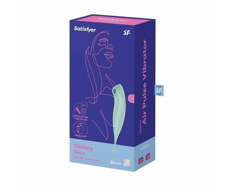 Вібратор із хвильовою стимуляцією Satisfyer Twirling Pro з додатком, м'ятний ST4043913 фото