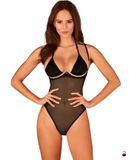 Еротичне боді Obsessive Selinne teddy, чорне, XL/2XL SO8666 фото