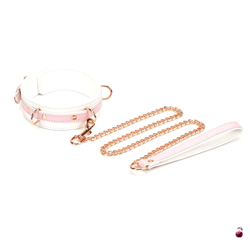 Нашийник Liebe Seele White & Pink Fairy Goat Leather Collar SX2826 фото