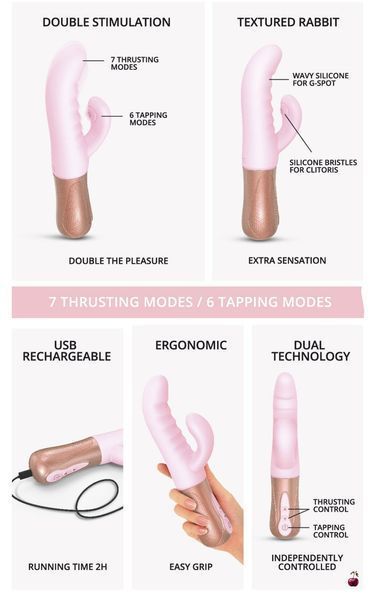 Вібратори Love To Love SASSY BUNNY - BABY PINK, подвійний пульсатор SO6239 фото