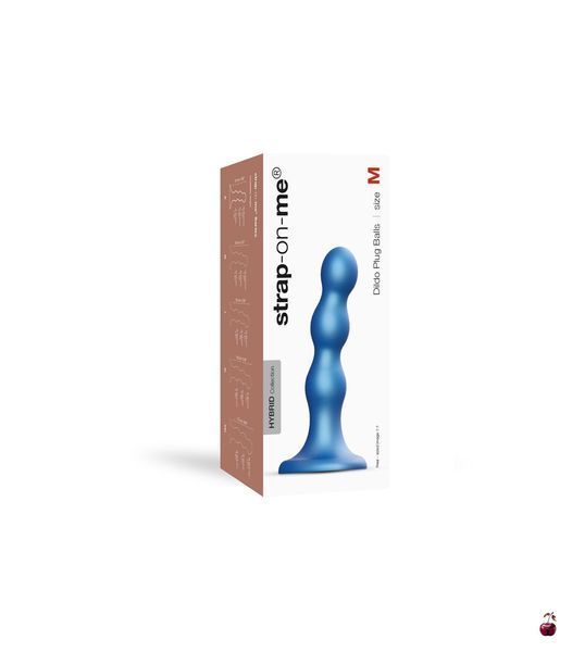 Strap-On-Me Dildo Plug Balls Blue Metallic M SO7818 фото