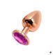 Анальна пробка Wooomy Tralalo Rose Gold Metal Plug Magenta M, метал SO7427 фото 1
