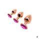Анальна пробка Wooomy Tralalo Rose Gold Metal Plug Magenta M, метал SO7427 фото 4