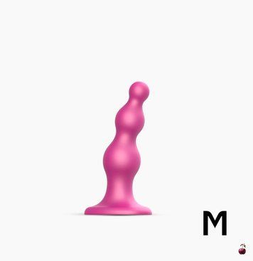 Strap-On-Me Dildo Plug Beads Framboise Metallic M SO7819 фото