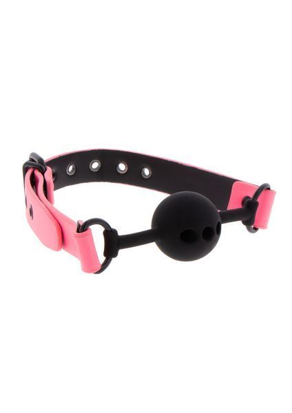 Аксесуари BDSM Taboom Ball Gag, рожево-чорний, з ефектом світіння TB17203 фото