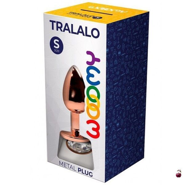 Анальна пробка Wooomy Tralalo Rose Gold Metal Plug Size M, метал SO7428 фото