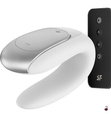 Вібратор Satisfyer Double Fun (White) смарт-вібратор для пар з пультом ДК SO5057 фото