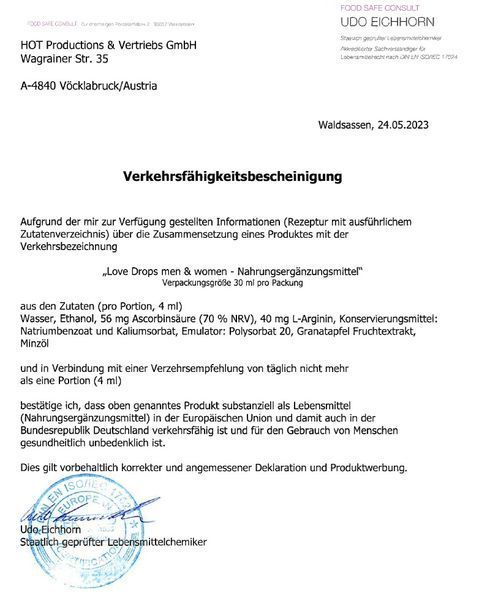 Стимулювальні краплі ERO Love Drops, 30 мл, з екстрактом граната HOT77105 фото