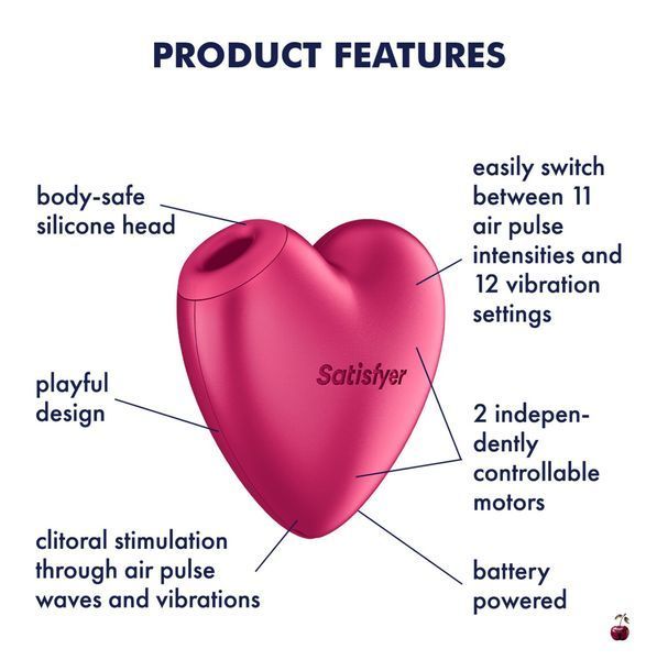 Вібратори Satisfyer Cutie Heart Battery Series: ніжний силікон, подвійні мотори SX3836 фото