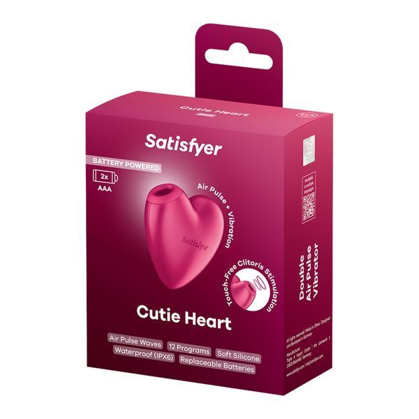 Вібратори Satisfyer Cutie Heart Battery Series: ніжний силікон, подвійні мотори SX3836 фото