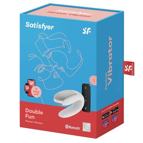 Вібратор Satisfyer Double Fun (White) смарт-вібратор для пар з пультом ДК SO5057 фото