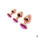 Анальна пробка Wooomy Tralalo Rose Gold Metal Plug Magenta S SO7429 фото 4