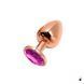 Анальна пробка Wooomy Tralalo Rose Gold Metal Plug Magenta S SO7429 фото 1