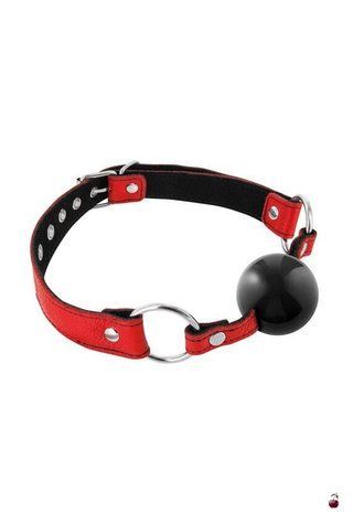 Кляп Fetish Tentation Premium Leather Gag with Silicone Ball, червоний SX1100 фото