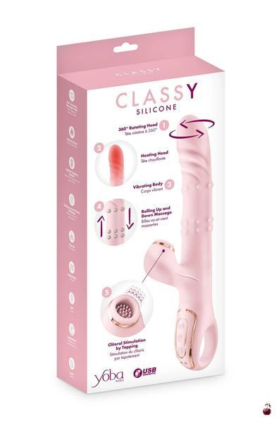 Вібратор-кролик Yoba Classy 5в1, вібрація, ротація, пульсація, нагрівання SX3983 фото