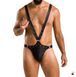 Чоловіче боді з люверсами Passion 028 HARRY S/M Black, екошкіра, на шлейках
