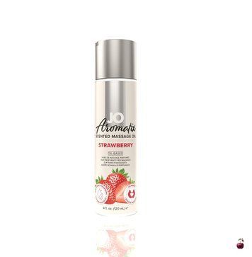 Натуральна масажна олія JO Aromatix Massage Oil Strawberry 120 мл SO6768 фото