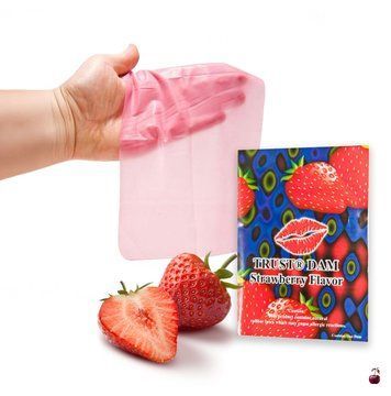 Презервативи Латексна серветка Latex Dental Dams Strawberry 1 шт SX1266 фото