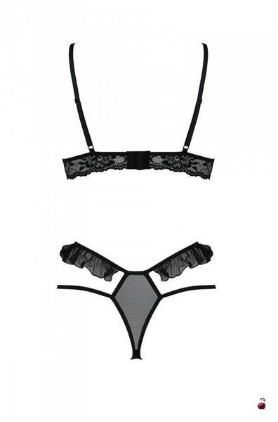 Еротичний комплект Passion DOLLY SET, L/XL, black, з відкритими чашками SO9704 фото