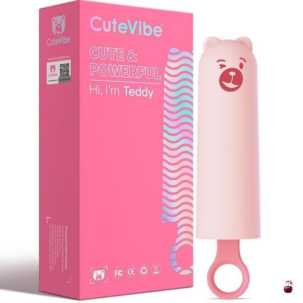 Вібратор CuteVibe Teddy Pink, силікон, 10 режимів вібрації SO6547 фото