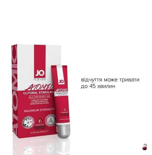 Стимулювальний засіб JO ATOMIC WARMING, силіконовий гель для клітора, 10 мл SO1502 фото