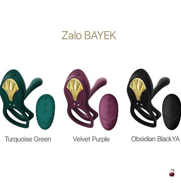 Ерекційне кільце Zalo BAYEK Obsidian Black, подвійне, з ввідною частиною та пультом ДК SO6646 фото