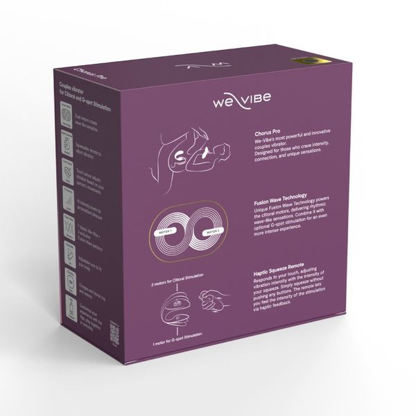 Вібратор для пар We-Vibe Chorus Pro Satin Black з пультом і додатком, чорний SNSP1SG9 фото