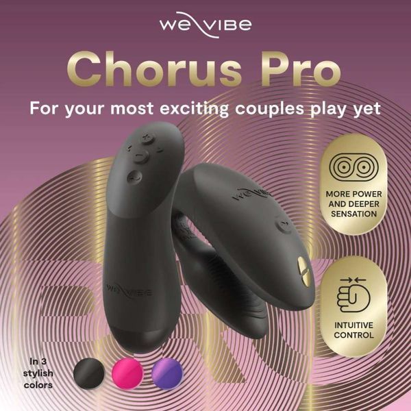 Вібратор для пар We-Vibe Chorus Pro Satin Black з пультом і додатком, чорний SNSP1SG9 фото