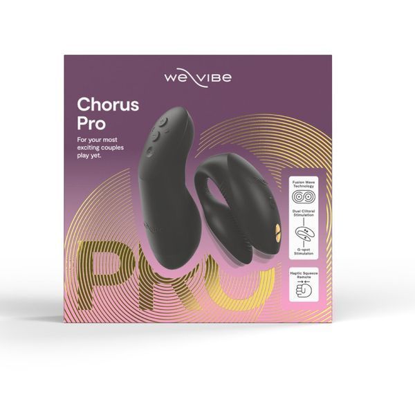 Вібратор для пар We-Vibe Chorus Pro Satin Black з пультом і додатком, чорний SNSP1SG9 фото